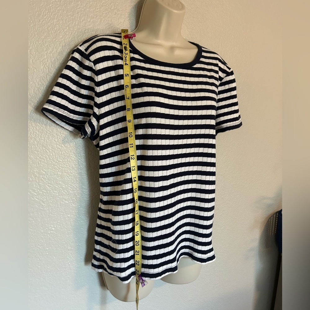 J. crew Striped Navy and White Women's Top - Picture 3 of 6